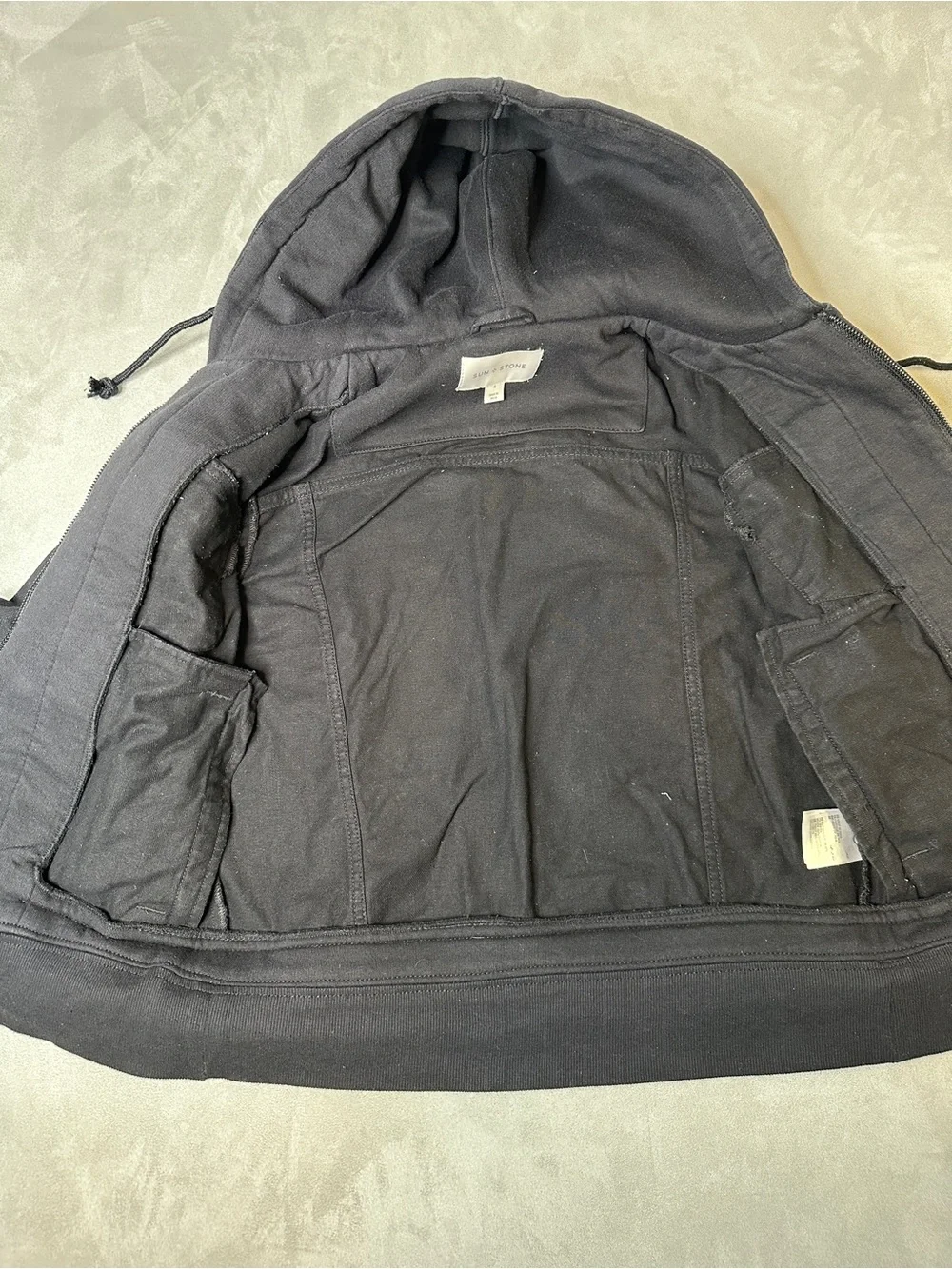 Sun + Stone Black Zip Hoodie